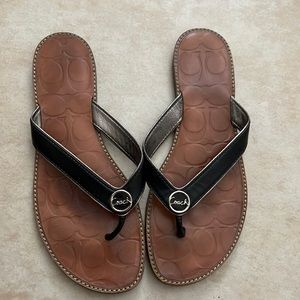 Coach leather flip flop sandal